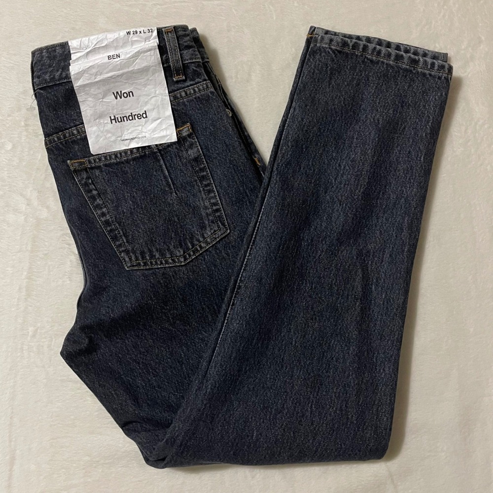 Won Hundred Ben Sure Blue Organic Cotton Straight Leg Jeans Tagged 29x32 (32x28)